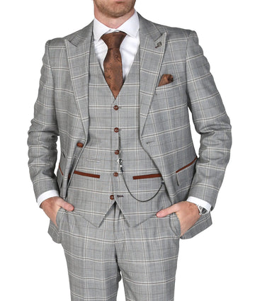 Aidase New Men's Suit 3 Pieces Blazer Pants Buckle Work Wool Wear Checkered Wedding Prom Costume Size Color Custom Made aidase-shop